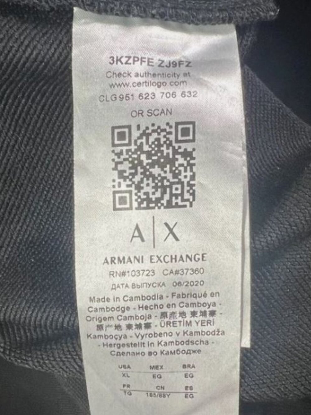 Armani Exchange Mens XXL Black Sweatpants Pants Joggers Thick Heavy Drawstring - Picture 9 of 11